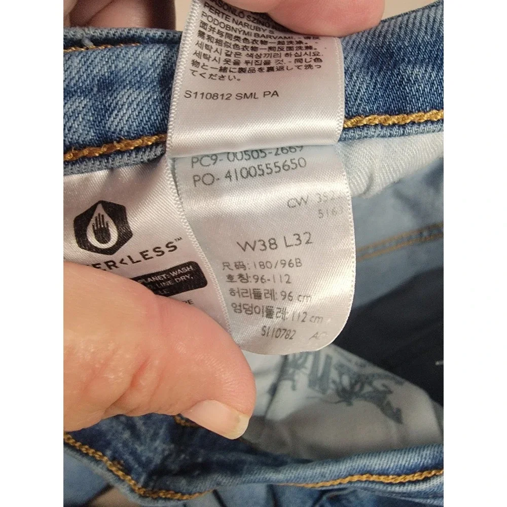 Levi's 505 Regular Fit Men's Jeans W38 L32 Light Wash Denim Straight Leg